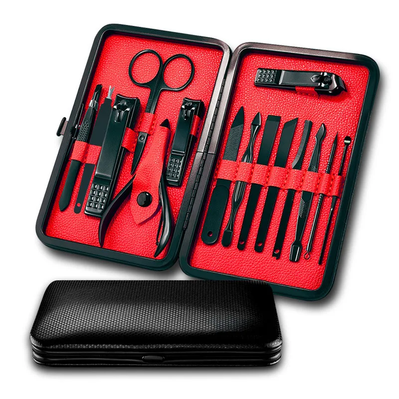 

15 in 1Manicure Set Black Pedicure Care Grooming Kit