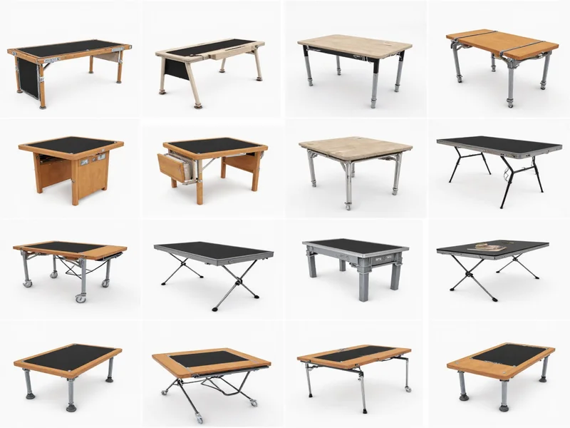 Comparison of different foldable craft table models