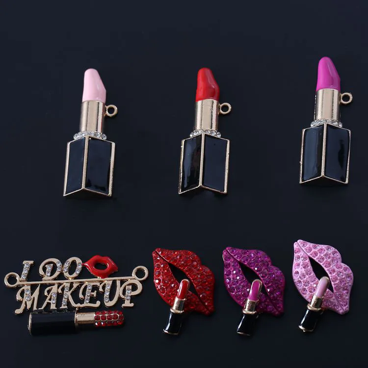 

Hot sale New Design lipstick luxury lady metal charms for shoes clogs sandal clog metal Shoe Charm Wholesale, As picture