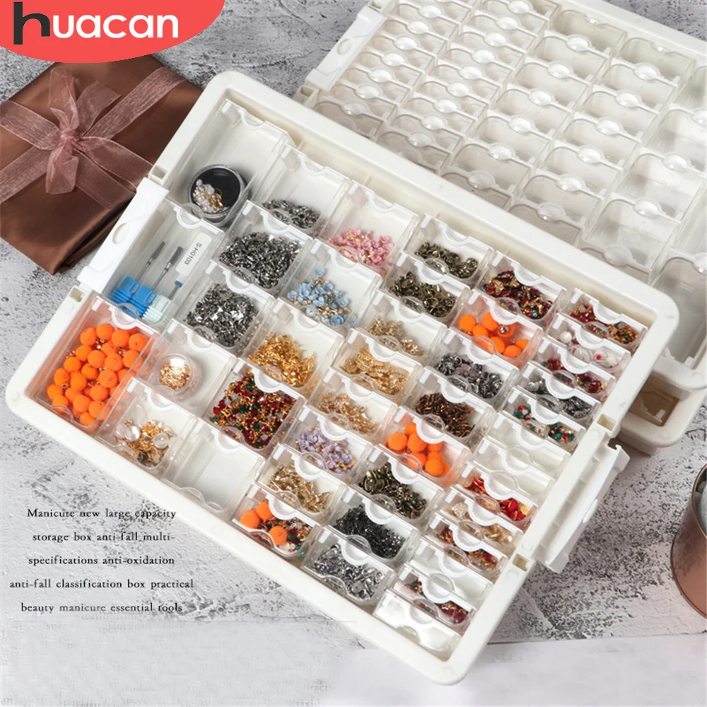 

HUACAN Drill Containers For Diamond Painting 42 grids Tool Accessories Plaid Jewelry Diamond Mosaic Transparent Storage Box