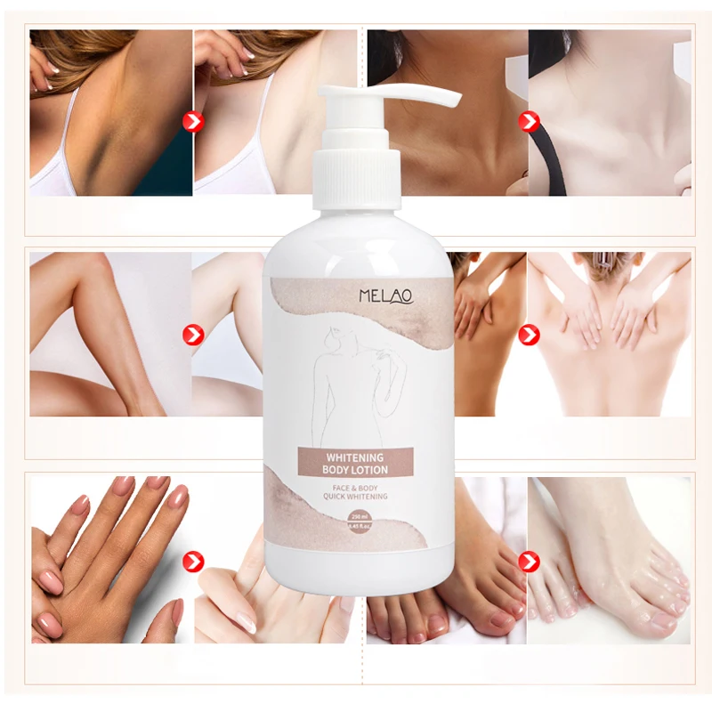 

MELAO Private Label Quick Rapid Whitening New Arrivals Male Cream White Lightening Body Lotion For Women Wholesale OEM