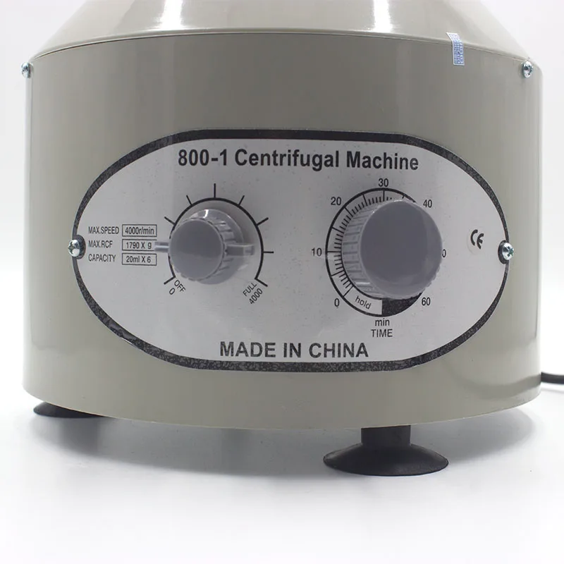 Huanyu Desktop Centrifuge Electric Lab Centrifugal Machine Low Speed Model for 10ml/20ml Test Tubes with Max 1790 RCF & 4000RPM 0-60min Timer Supported 800 Common without Timer