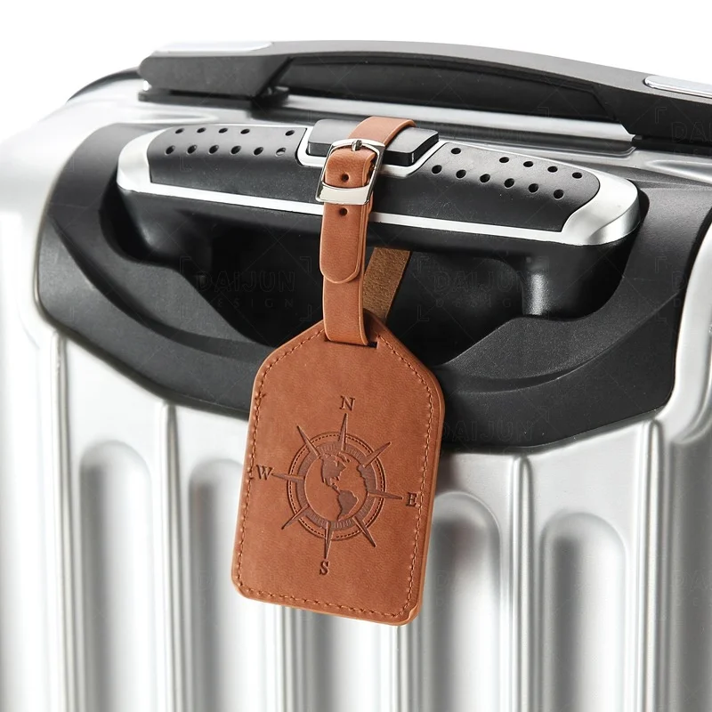 

Engraved Travel Gift Personalized Bag Tag Blank Customized Printed Leather Luggage Tags