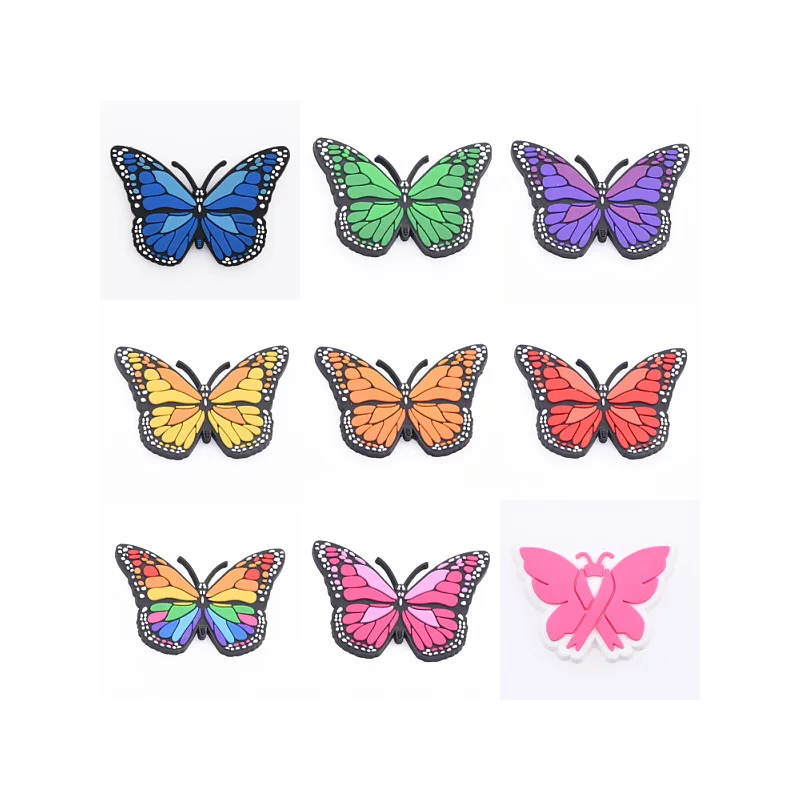 

Low price croc jibz for sale butterfly croc charms for shoe decoration new deisng croc jibz for clog shoes, Customized