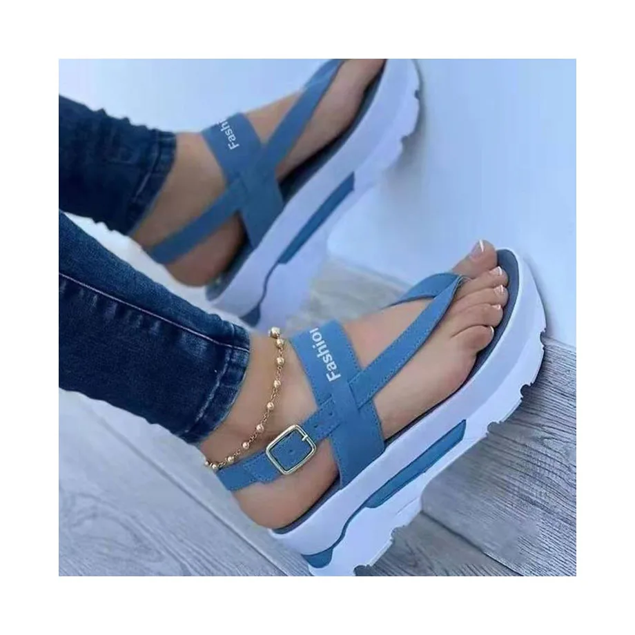 

2023 summer new women's large wedge toe clasp sandals