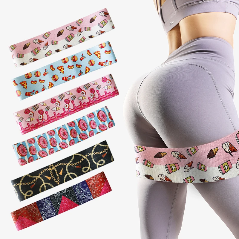 

Custom Printing Fabric Leopard Print Gym Fitness Hip Loop Booty Resistance Bands Set