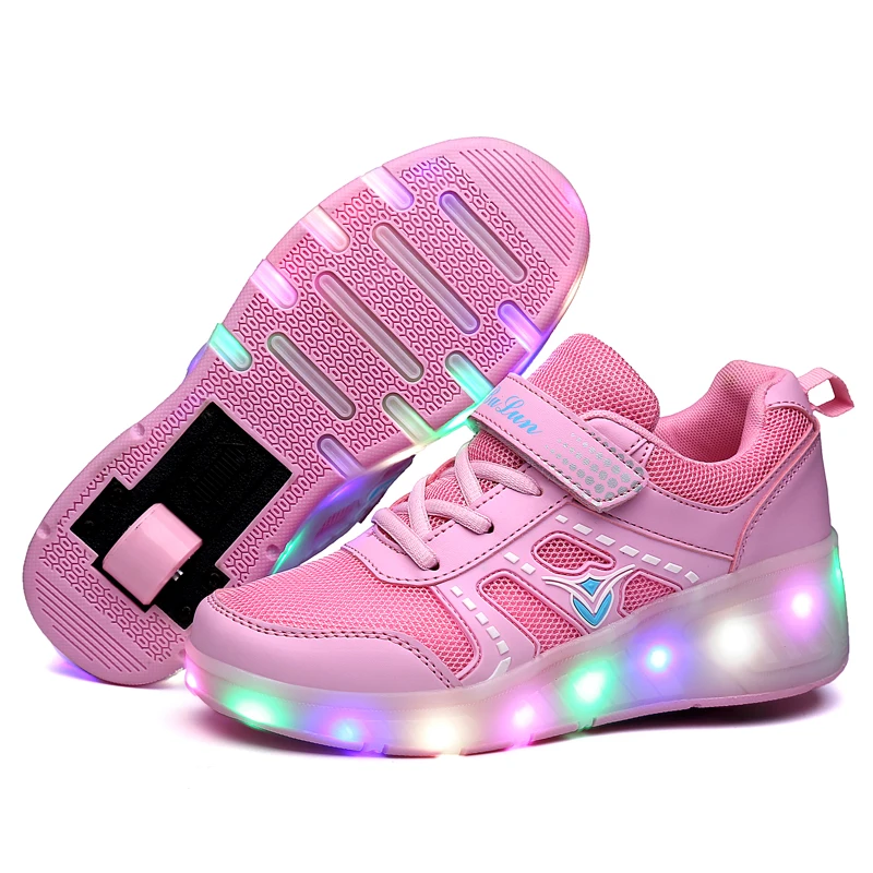 

Luminous Sneakers Blue Pink Children Kids Led Light Roller Skate Shoes Boys Girls Shoes Light Up Unisex