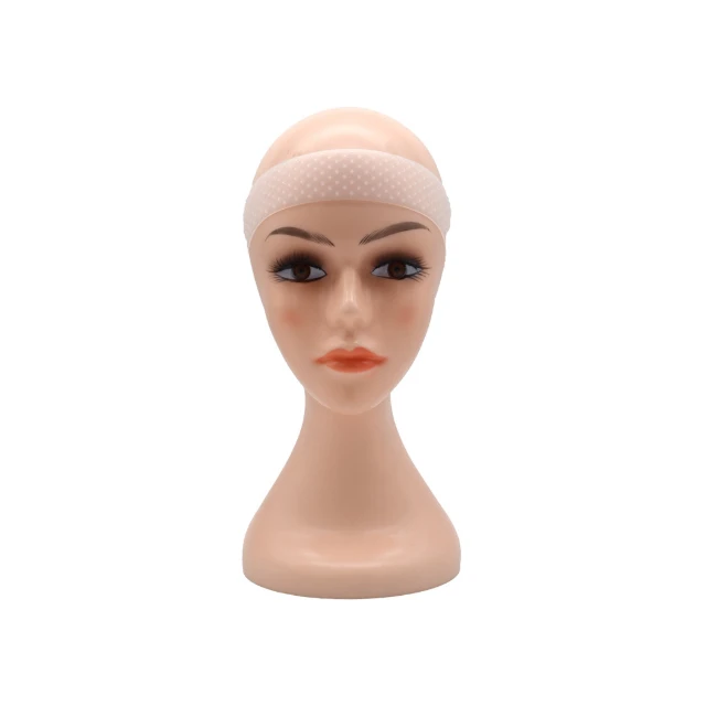 

Non Slip Comfort Head Hair Band Extra Hold Wig Headband Adjustable Wig Grip Band Transparent Silicone Wig Band, White, brown