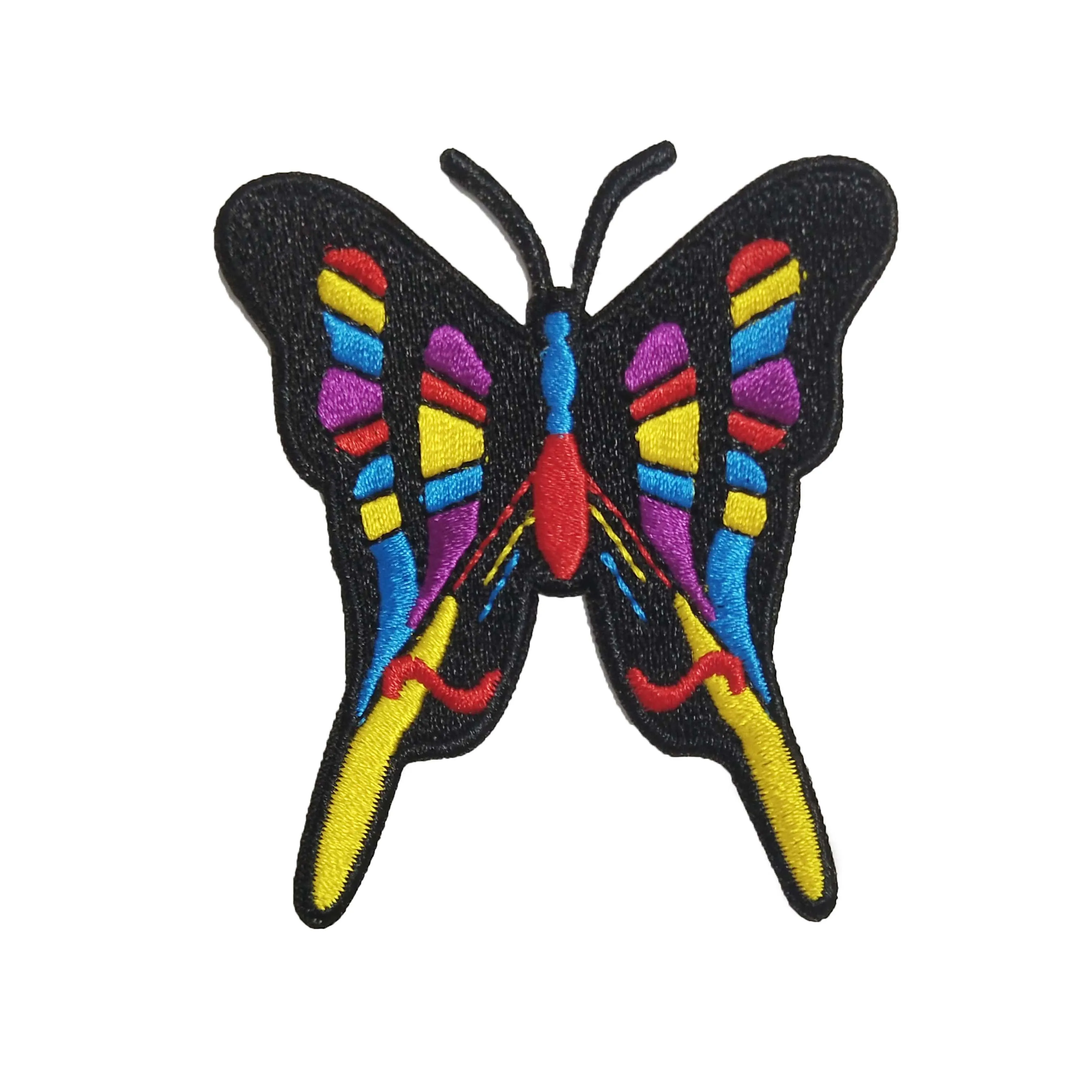 

Custom applique butterfly logo embroidery designs patch clothing patches, Custom color