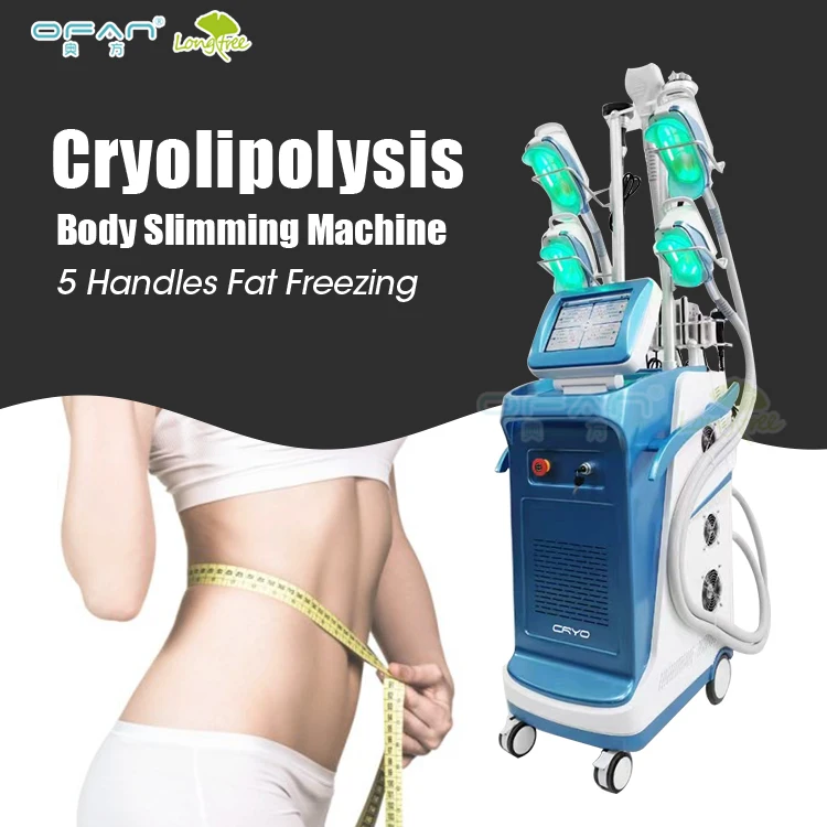 

360 degree Cryo 5-handle cool liposuction fat freezing machine ice shaping cryolipolysis machine for sale