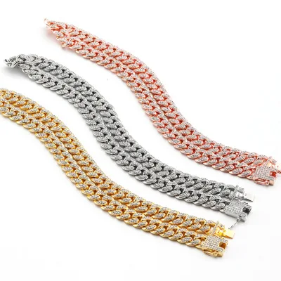 

Stainless Steel Women's Diamond Cuban Chain Bracelet and Necklace