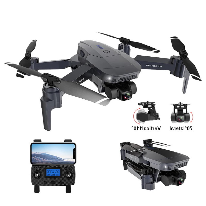 

GPS Drone with 5G Wifi 4K HD 2-Axis Gimbal Camera Supports TF Card Professional RC Quadcopter sg907 pro gps drone, Black