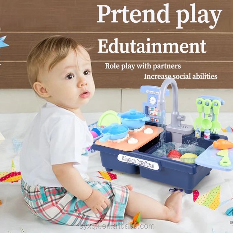 Children'S Baby Kitchen Dishwasher Play Faucet Can Be Out Of The Sink Wash Basin Wash Table Play House Girl Toy