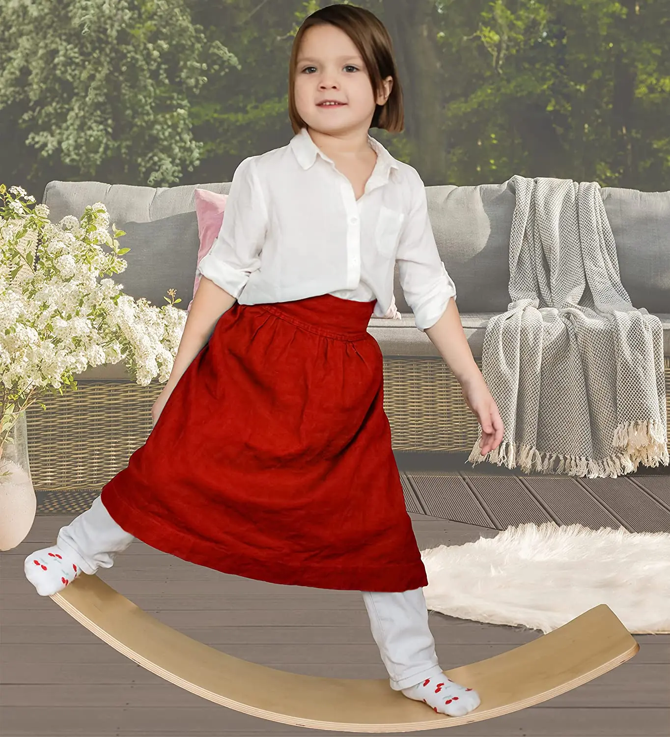 

XIHA Hot Rainbow Wooden Balance Board Selling Custom Surf Kids Balance Board Kindergarten Furniture Rocker Fitness, Natural wood or colored