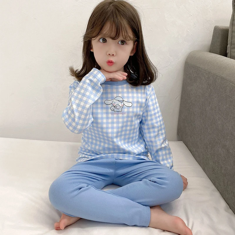 

Autumn Children Long Sleeved Pajamas Set Clothing For Girls Cartoon Cotton Tops+Pants 2pcs Pyjamas