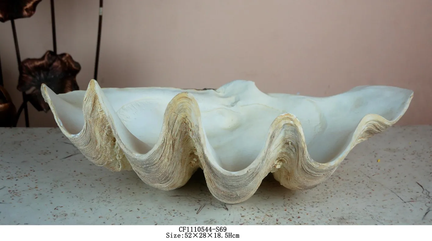 Garden Giant Clam Shells Statue Sea Shell Planter Decor Wholesales Artificial Resin 30% Deposit Artistic 100PCS Nature manufacture