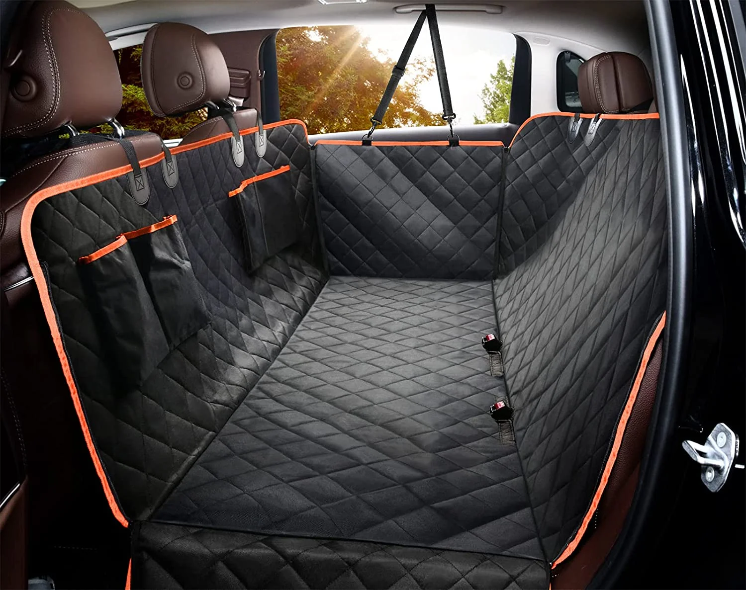 

Suntour Pet Products Waterproof Durable Nonslip Back Hammock Dog Car Seat Cover, Black or customized