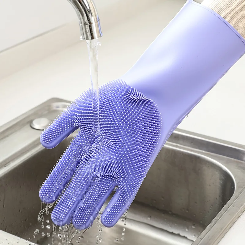 

multi-functional cleaning gloves brush silicone gloves brush Popular silicone dish washing gloves, As show