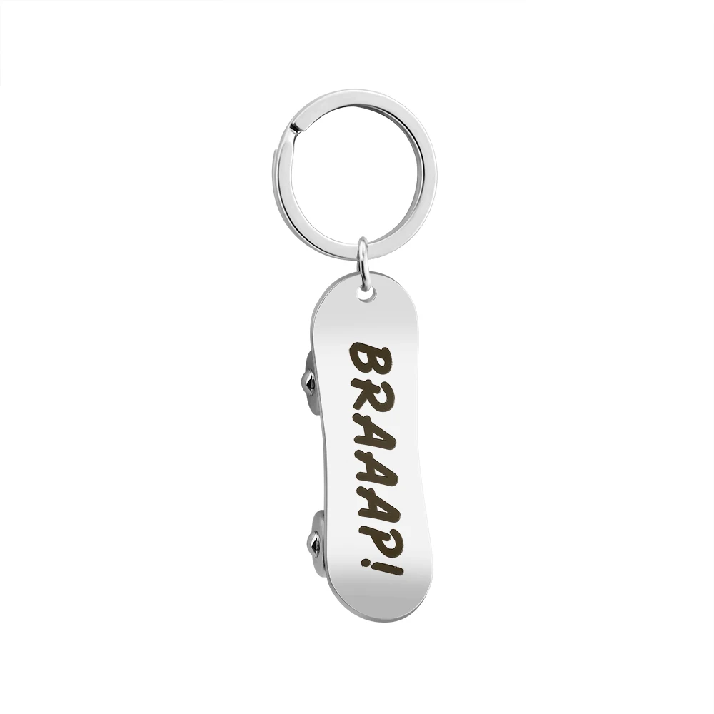 

New Arrival Customized Stainless Steel Scooter Shape Keychains With Logo Graphics Engraved