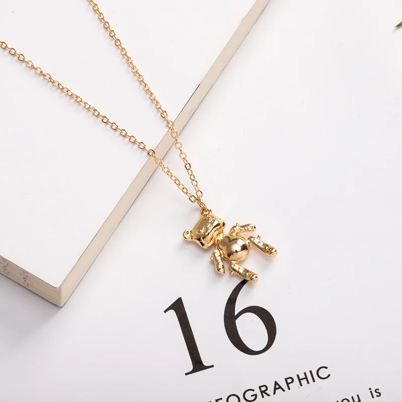 

New designer bear pin necklace long creative panda necklace, Picture