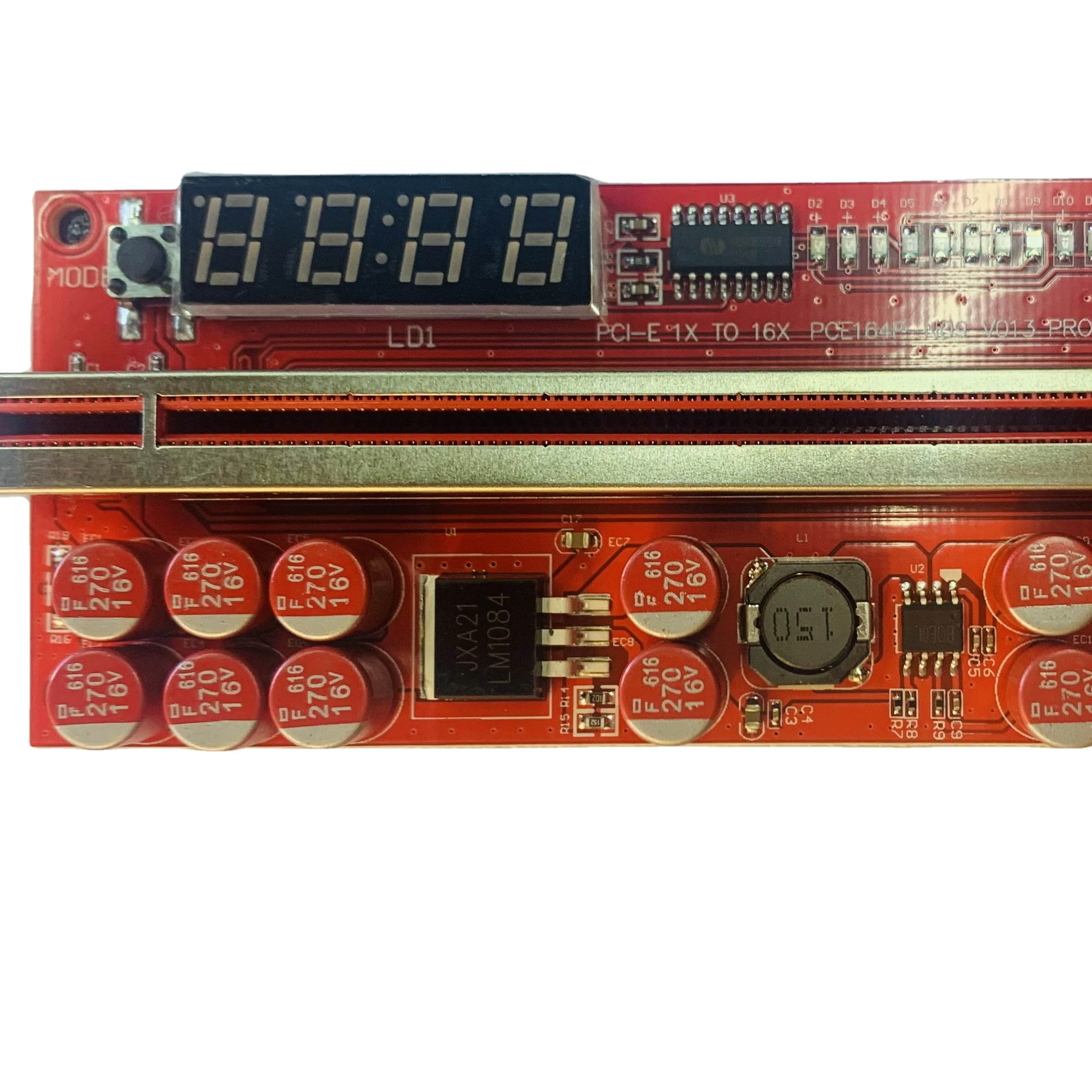 

Factory direct sell VER013 PCI-E Riser Card VER 013 1X 4X 6X 8X 16X USB 3.0 Cable SATA to 6Pin with 10units capacitance