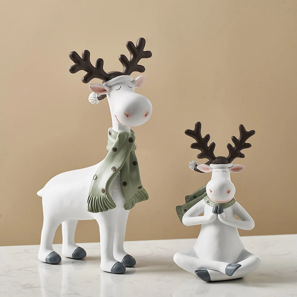 

Nordic home decoration cute deer decoration resin animal model accessories modern living room decoration gift