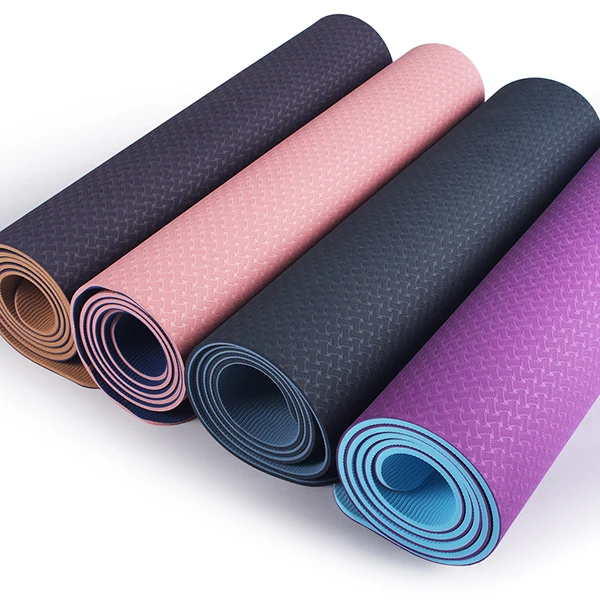 

6mm Anti Slip Wholesale China Factory Price Eco Friendly Slight Defects TPE Yoga Mat, Purple, violet, pink, blue, black, green, turquoise or customized