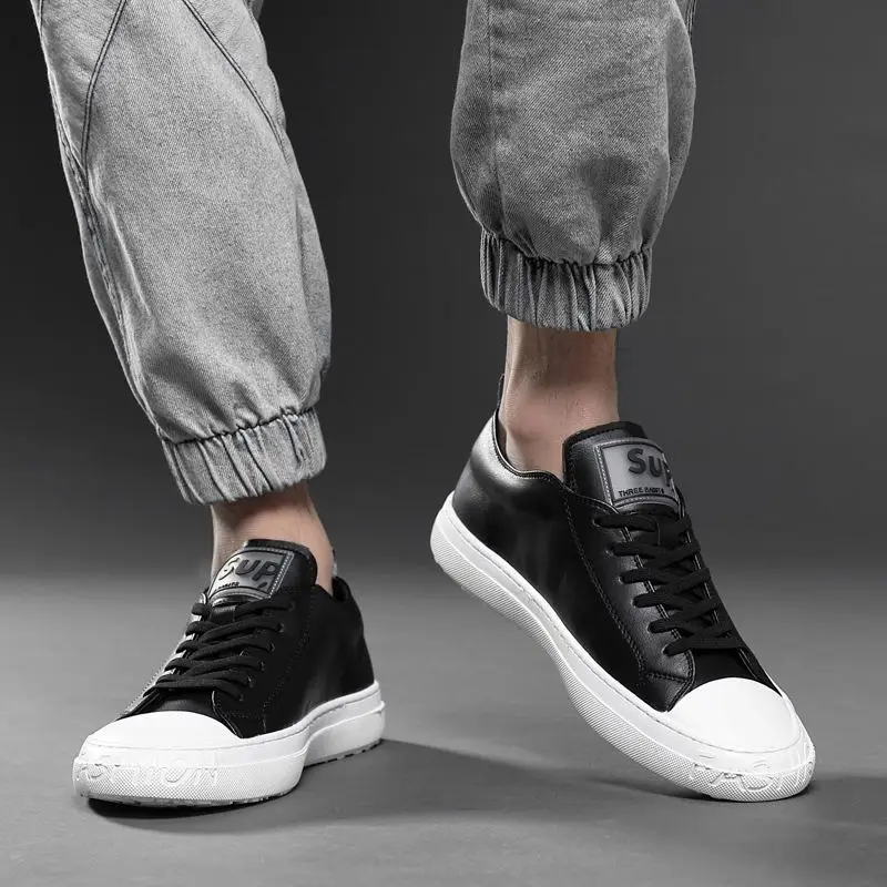 

Men Shoes Leather Casual Sneakers Trainers Fitness Running Shoes Lightweight Walking Sneakers Comfort