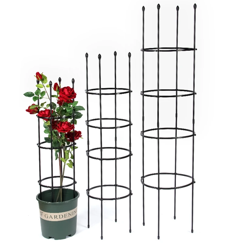 

Gardening Supplies PE Coated Steel Pipe Climbing Rose Flower Stands Plant Support, Black /white