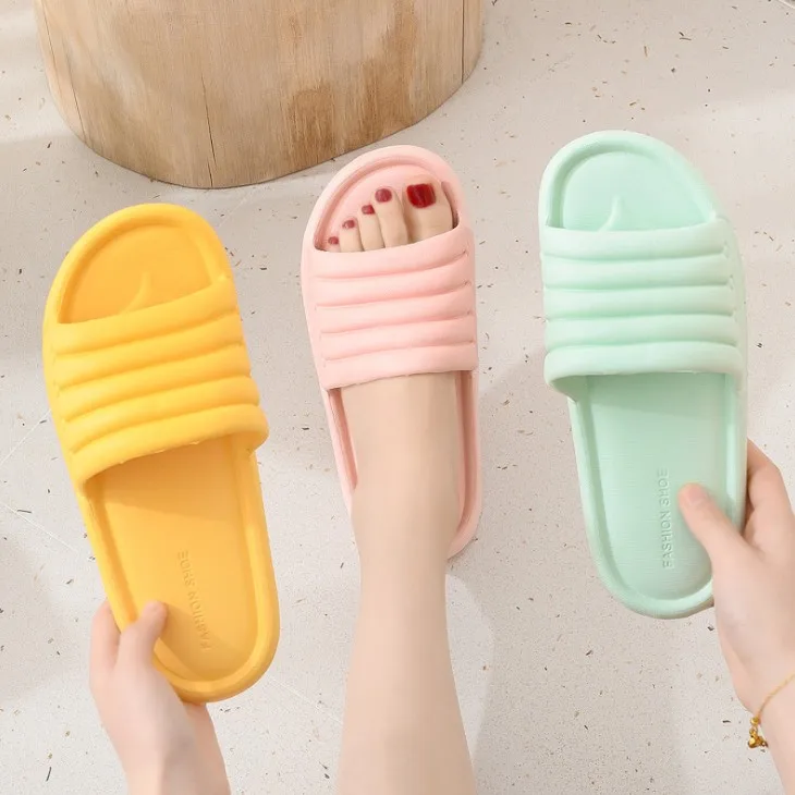 

2021 Home Slippers Summer Non-Slip Indoor Couple Slippers EVA Home Slippers Women, Yellow, pink, green, red, khaki, gray, blue