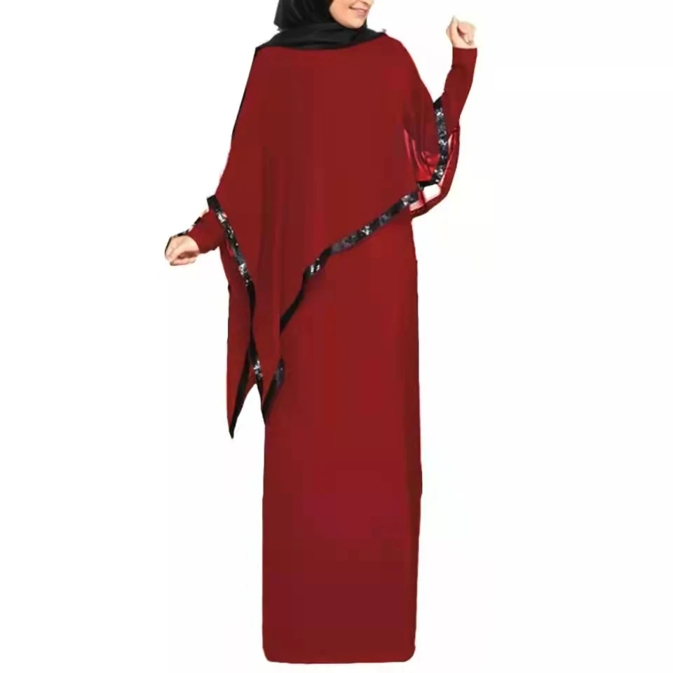 

turkey Vintage Women Muslim Dress Long Sleeve Kaftan Abaya Islamic fake 2 piece Party Dresses moroccan caftan Plus Size 5XL