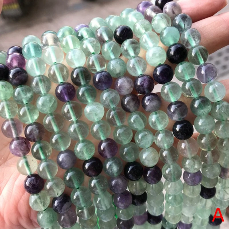 

4-12mm Rainbow Fluorite Natural Energy Stone Healing Crystal Beads Rocks for DIY, Customized color