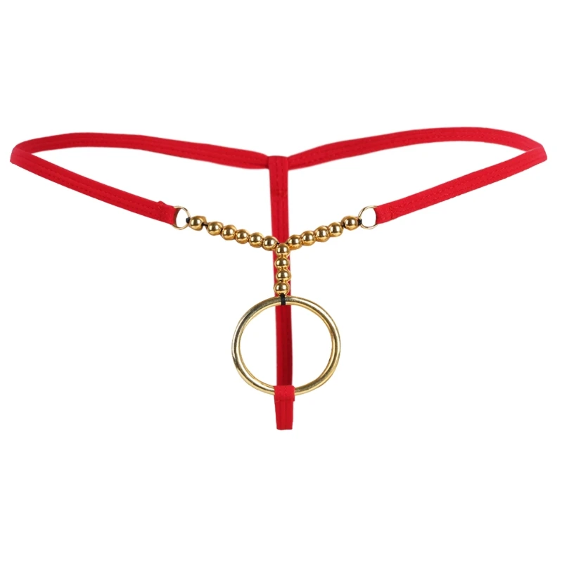 

New Arrived Male Valentines Day Lingerie Open Pouch G String Thongs Panties Sexy Underwear With O Rings For Men