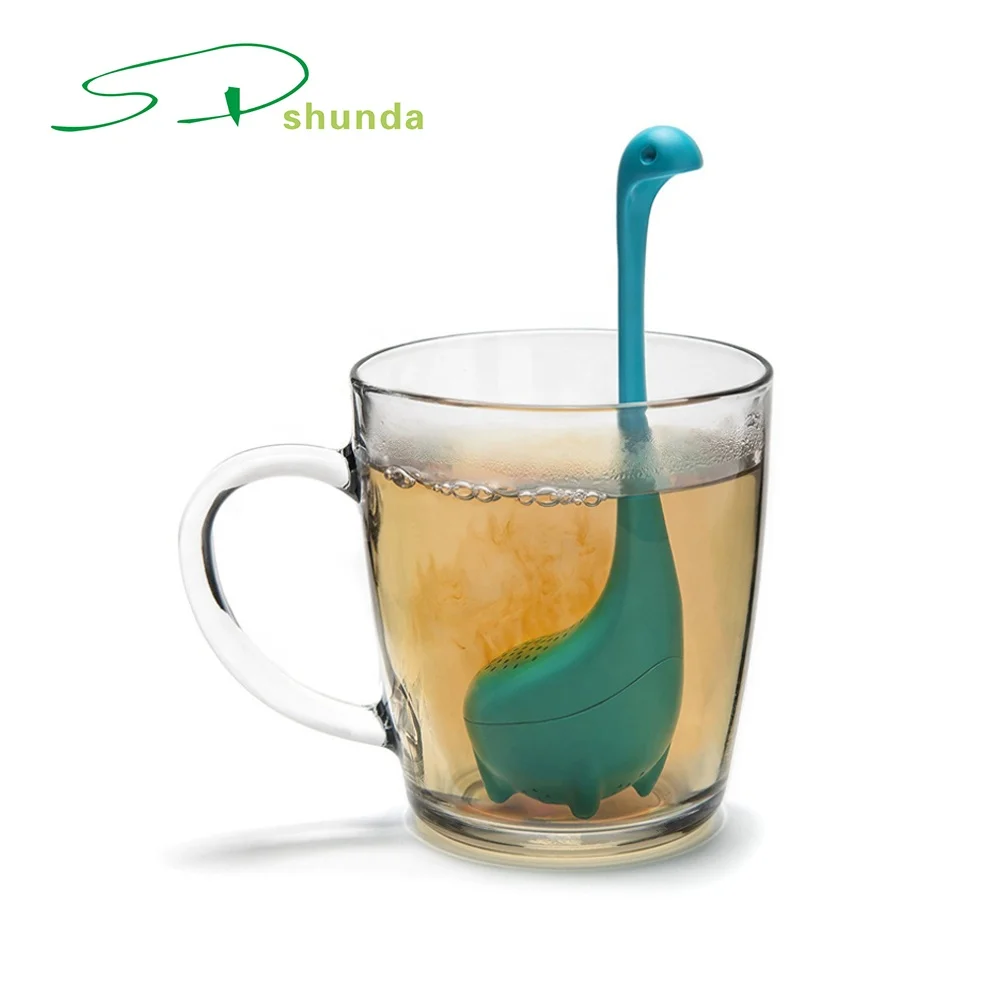 Factory Direct Tea Strainer Making Tool Reusable Dinosaur Silicone Water Monster Tea Maker Leaf Tea Infuser Strainer