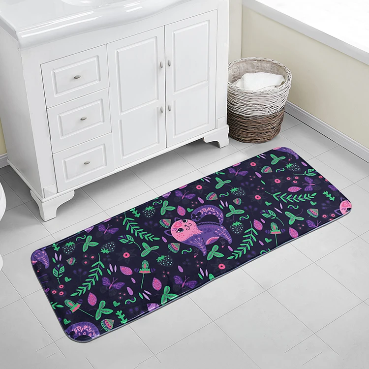 

Pattern Korean Style Washable Cartoon Cheap Flannel Printing Large Bathroom Floor Rug