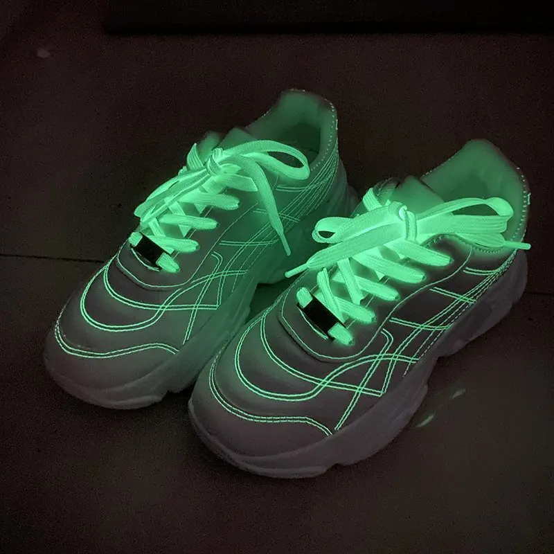 

Wholesale fashion footwear casual women flat sneakers wedge heel sports platform shoes white luminous cool women's sneakers, White/black