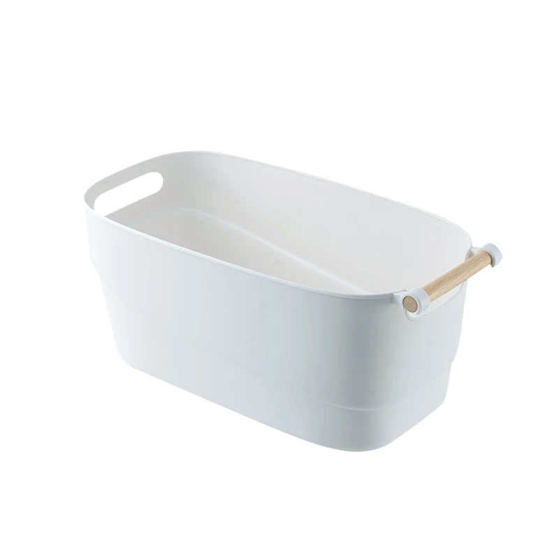 

Multifunctional White Storage Basket Plastic Toy box Basket Uncovered Storage Box Basket Bin