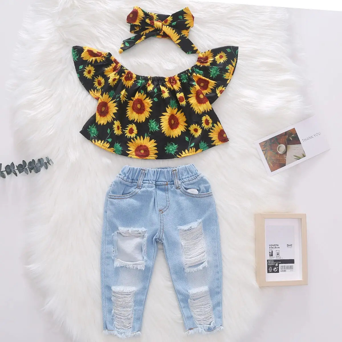 

Wholesale Baby Girl Clothing Fashion Outfits Summer Clothes Embroidery Tops T-shirt Denim Shorts Kids Girls Clothes Sets