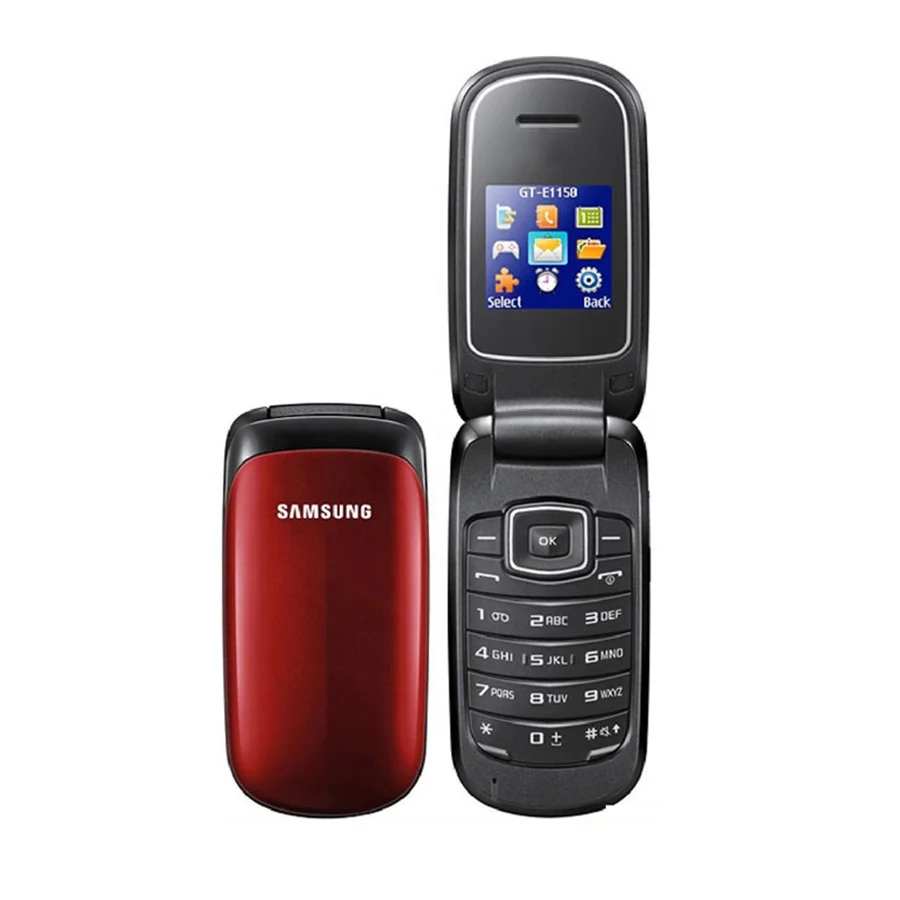 

For sam-sung E1150 Original Unlocked GSM 1.43 Inches 800mAh Mini-SIM Multi-color Old Flip Mobile Phone