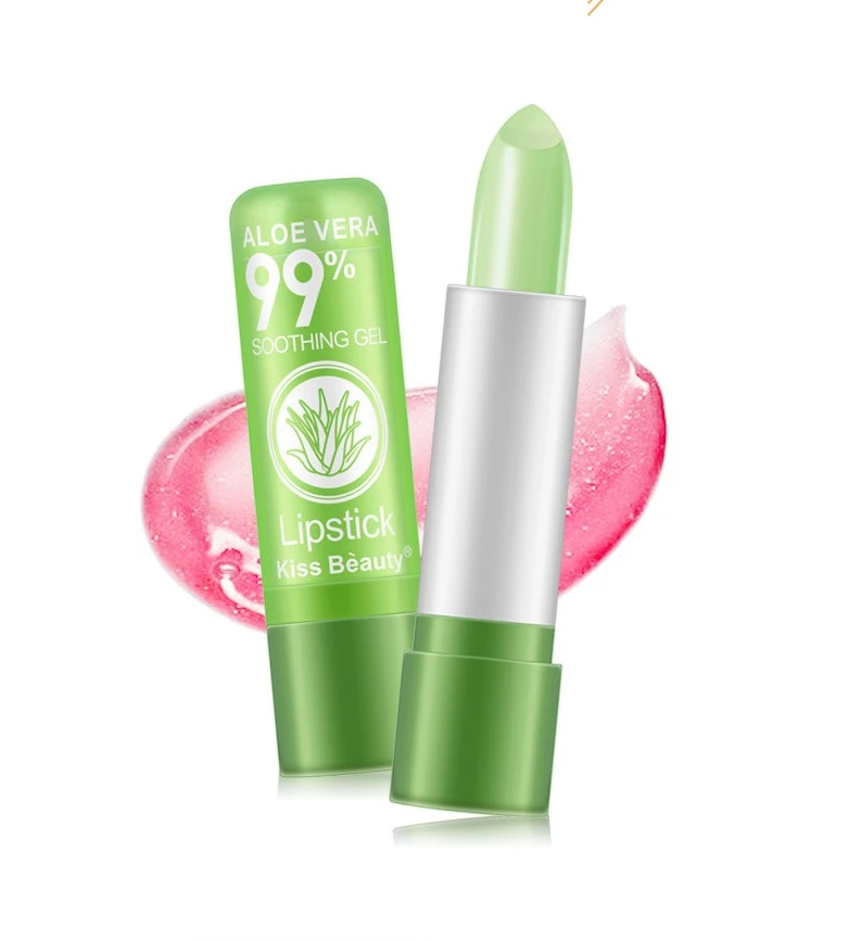 

Kiss Beauty Aloe Color Changing Lip Balm Lasting Waterproof Moisturizing Lip Gloss Liquid Lipstick Makeup Lip Oil Care