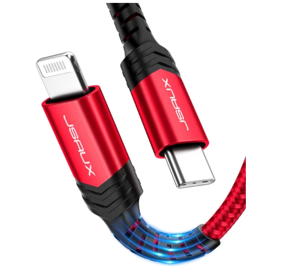 

JSAUX direct sales same factory Charging Cable Lightning to USB C-USB C2.0 3A Cable Compatible For 12/11/X/XS/XR/8