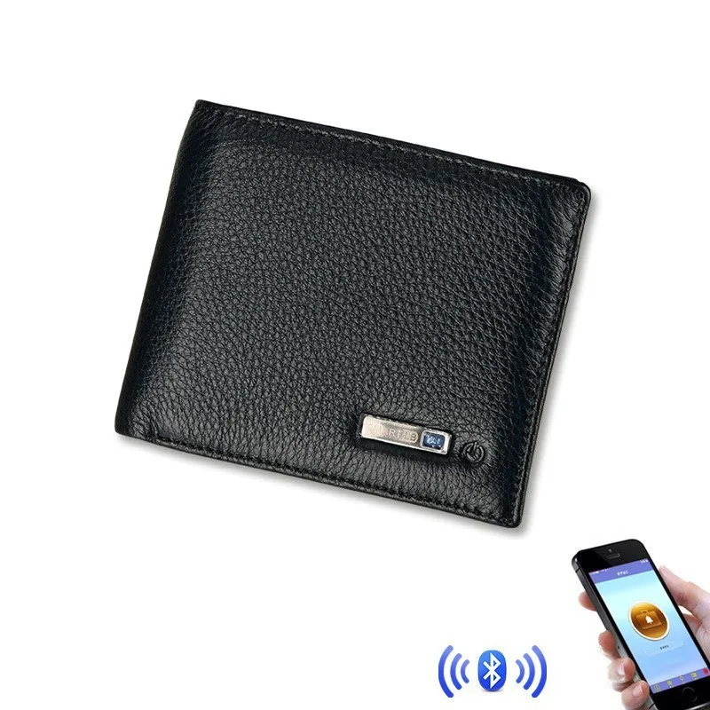 

2020 genuine leather anti-lost blueteeth anti-theft lb wallet for men mens smart wallet