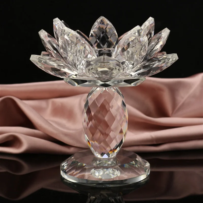 
2020 k9 lotus crystal candle holder/crystal lotus candlestick for For Wedding Home Decor Candlestick table centerpieces  (60639077752)
