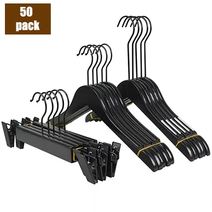 

Trending 2021 Custom Logo Black Wooden Brand Coat Shirt Suit Hangers for Clothes