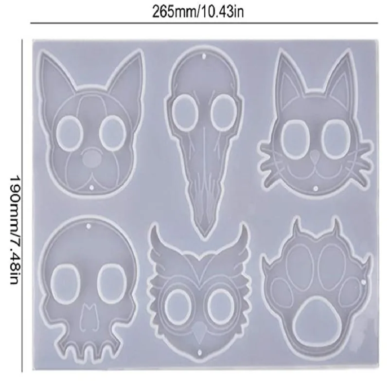 

T59 DIY silicone mold for cat head self defense resin keychain mold
