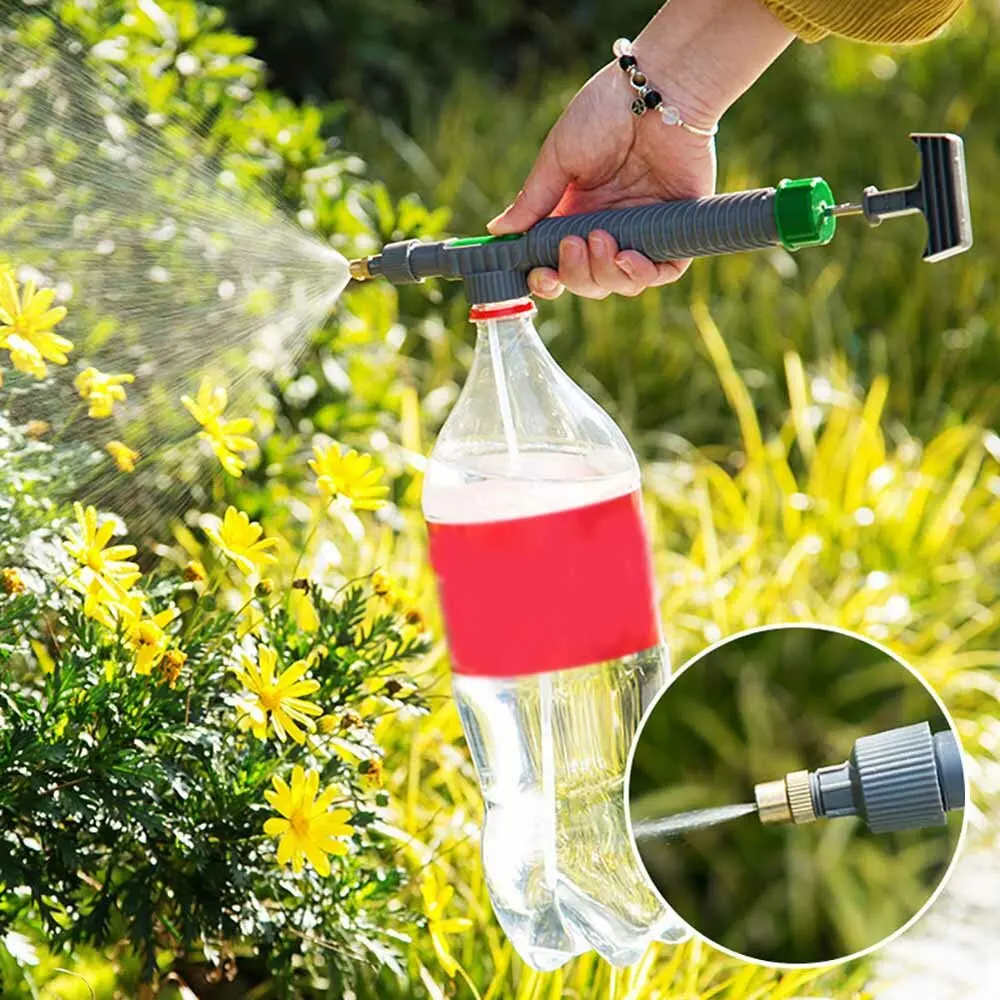 

Portable High Pressure Air Pump Manual Sprayer Head Nozzle Garden Watering Tool Adjustable Drink Bottle Sprayer, As picture