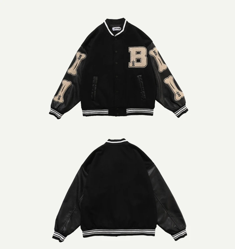 Ready To Ship Varsity Jacket Patches Leather Sleeves Wool Body Baseball ...