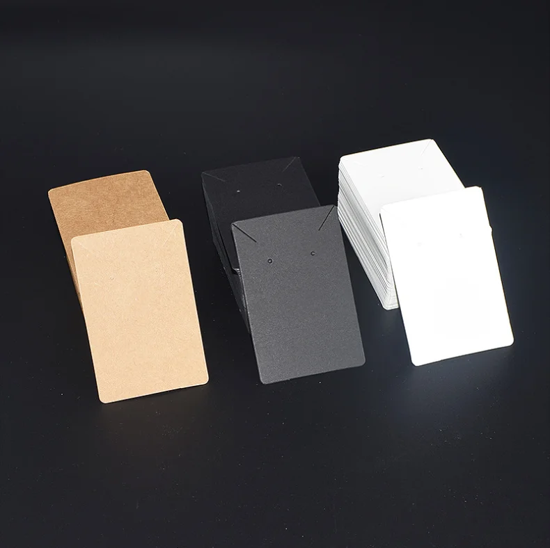 

150 Pack Earring Display Card Earring Card Holder Blank Kraft Paper Tags for DIY Ear Studs and Earrings in Black Brown and White