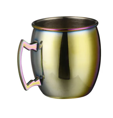 

Outdoor creative gift stainless steel mule big belly waist drum ice beer mug copper plated mug, Customized color