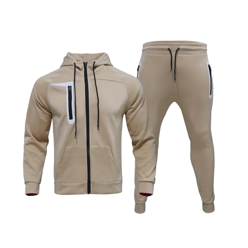 

T-KING 2022 Latest Fashion Design Strip Plain Jogging Track Suit Mens 2 Piece Set Tracksuit Men Custom Zipper Hoodie Tracksuits, Custom color